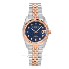 BONIA BNB10550-3687 Silver Rosegold Dial Navy Stainless Steel