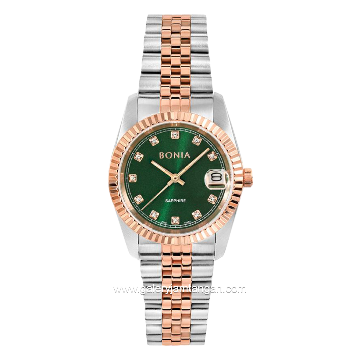 BONIA BNB10550-3697 Silver Rosegold Dial Green Stainless Steel