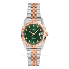 BONIA BNB10550-3697 Silver Rosegold Dial Green Stainless Steel