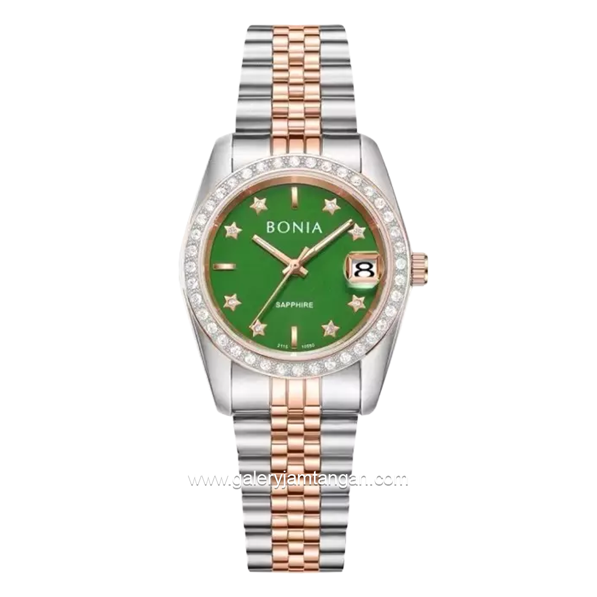 BONIA BNB10550-3699S Combination Silver Rosegold Dial Green Stainless Steel