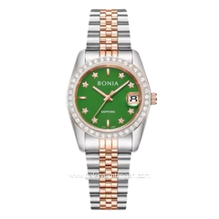 BONIA BNB10550-3699S Combination Silver Rosegold Dial Green Stainless Steel
