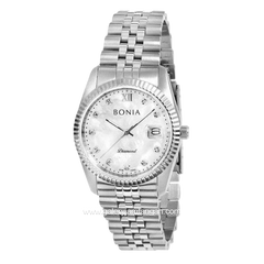 BONIA BNB10552-1353 Silver Dial White Stainless Steel