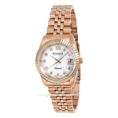 BONIA BNB10552-3553 Women's Watches Rosegold Dial White Stainless Steel