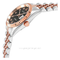 BONIA BNB10552-3633 Silver Rosegold Dial Black Stainless Steel