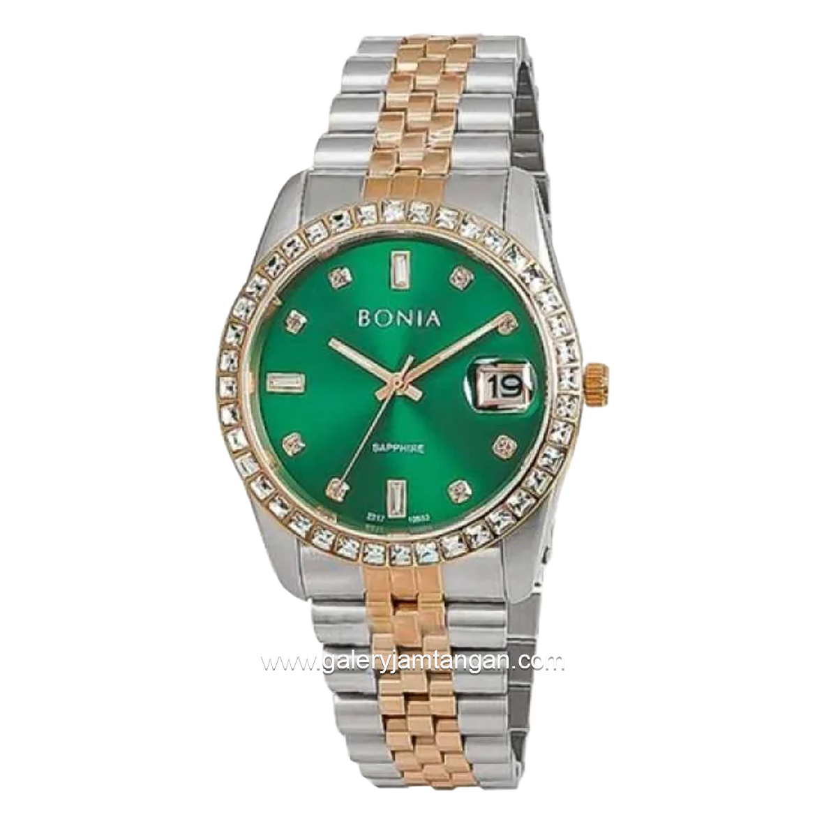 BONIA BNB10553-1697S Silver Rosegold Dial Green Stainless Steel