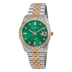 BONIA BNB10553-1697S Silver Rosegold Dial Green Stainless Steel