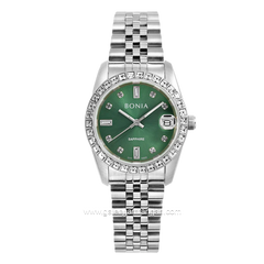 BONIA BNB10553-3397S Silver Dial Green Stainless Steel
