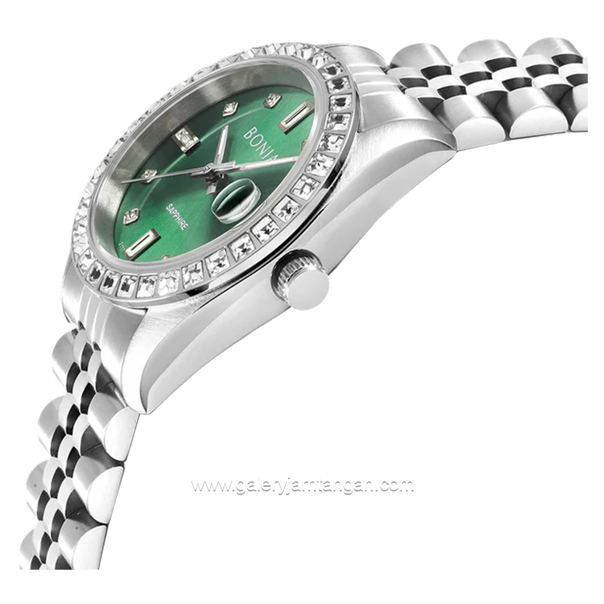 BONIA BNB10553-3397S Silver Dial Green Stainless Steel
