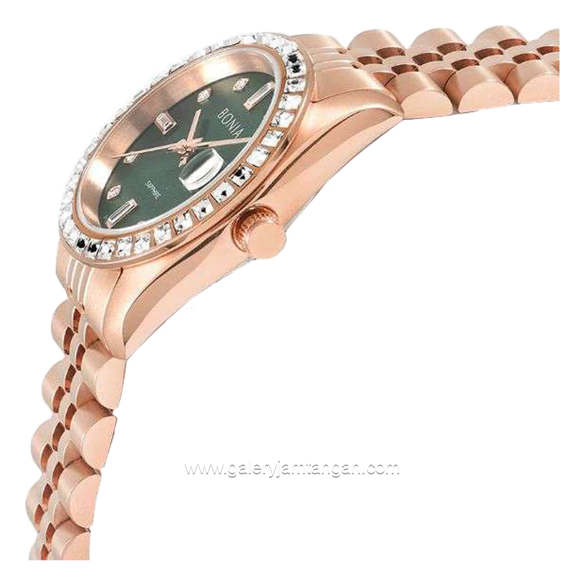 BONIA BNB10553-3597S Rosegold Dial Green Stainless Steel