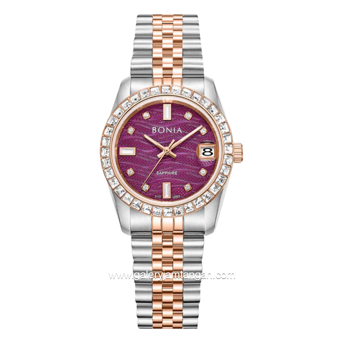 BONIA BNB10553-3607S Women's Watches Silver Dial Purple Stainless Steel