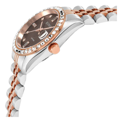 BONIA BNB10553-3647S Silver Rosegold Dial Brown Stainless Steel