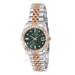 BONIA BNB10553-3697S Silver Rosegold Dial Green Stainless Steel