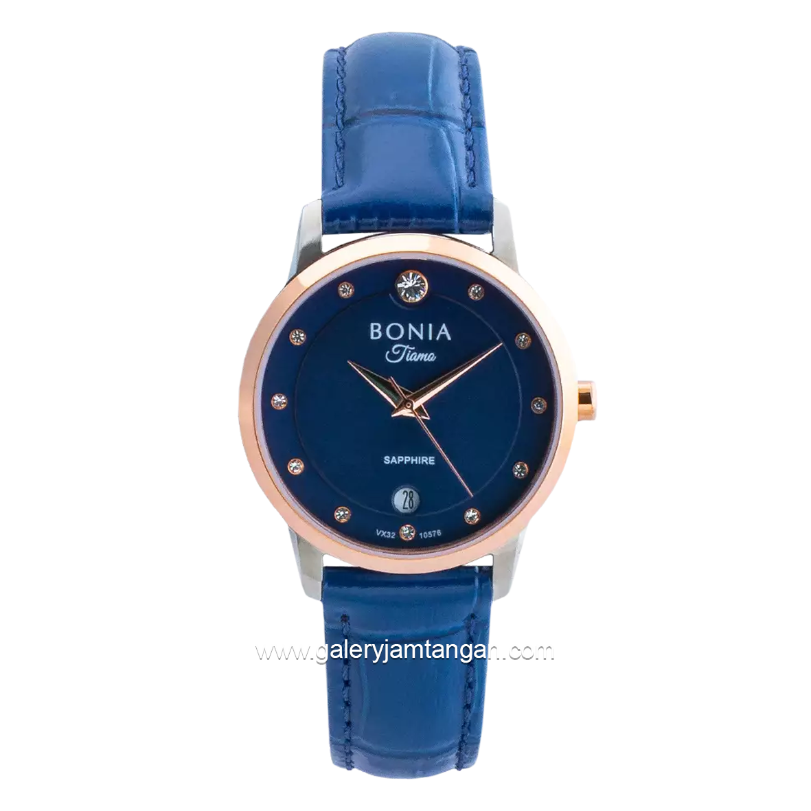 BONIA BNB10576-2387 Navy Rosegold Leather Strap