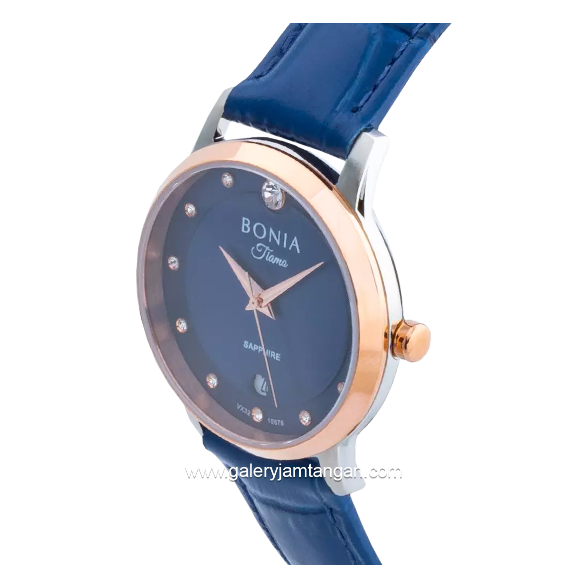 BONIA BNB10576-2387 Navy Rosegold Leather Strap