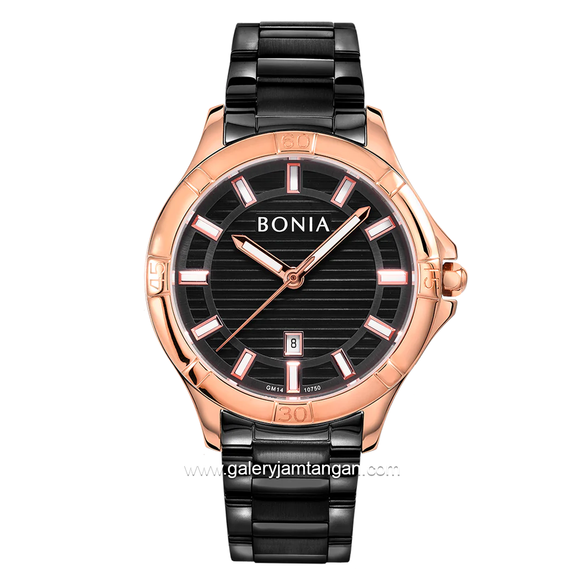 BONIA BNB10750-1032 Black Rosegold Stainless Steel
