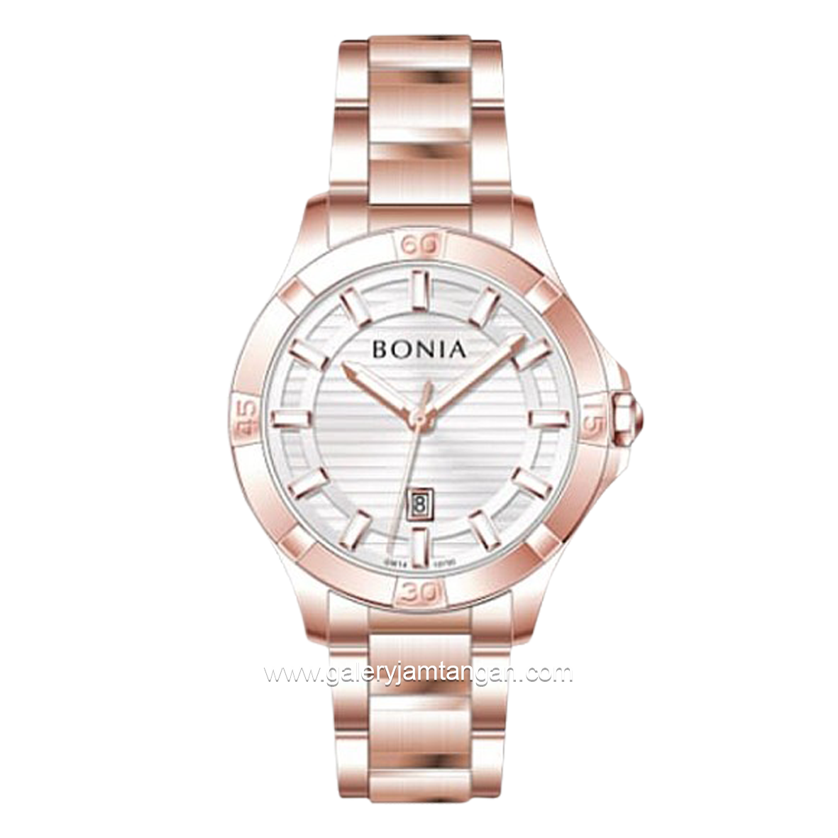 BONIA BNB10750-2512 Rosegold Dial White Stainless Steel