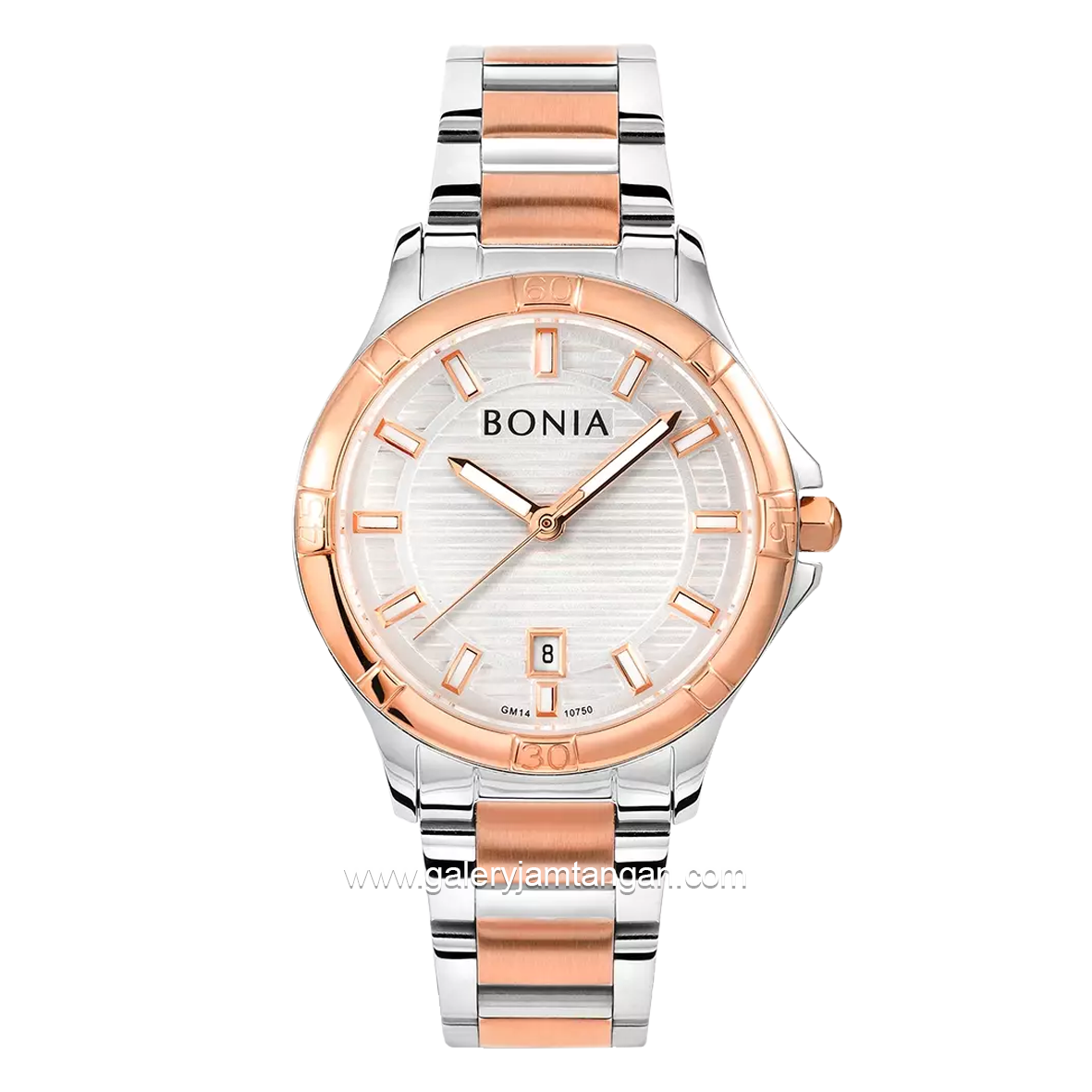 BONIA BNB10750-2612 Silver Rosegold Dial White Stainless Steel