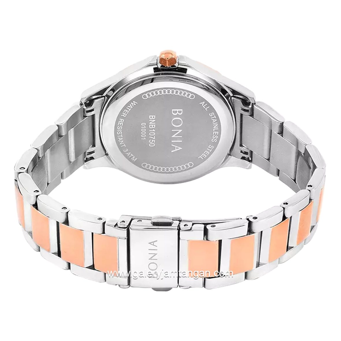 BONIA BNB10750-2612 Silver Rosegold Dial White Stainless Steel
