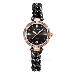 BONIA BNB10816-2037S Elegance Woman Black Sapphire Crystal Stainless Steel