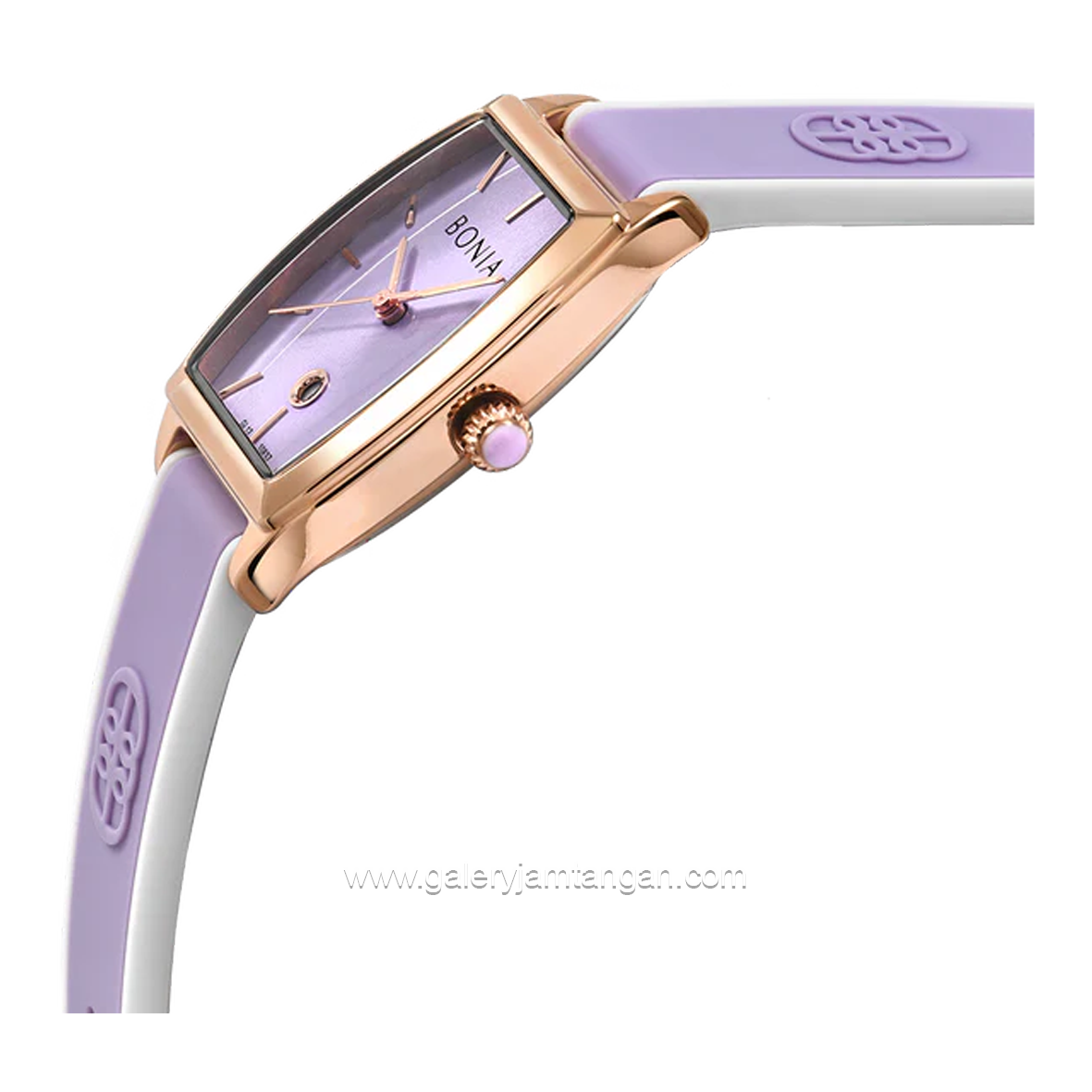 BONIA BNB10837-2502 Purple Rosegold Rubber Strap