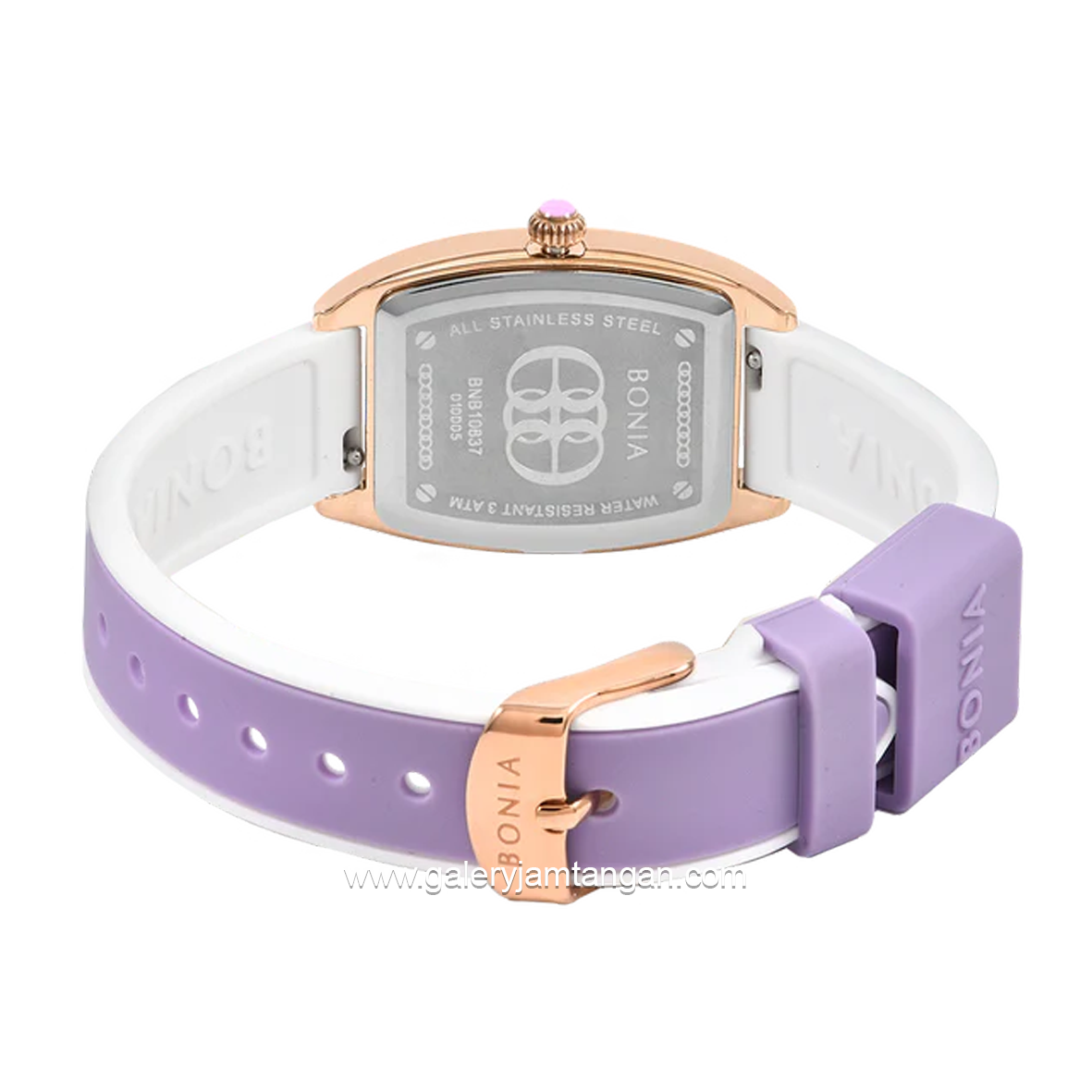 BONIA BNB10837-2502 Purple Rosegold Rubber Strap