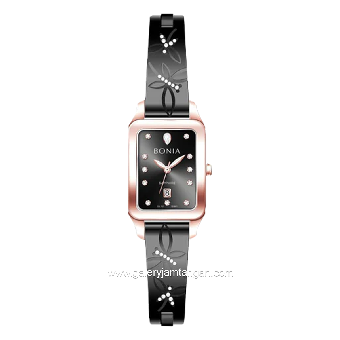 BONIA BNB10841-2037 Women's Watches Black Rosegold Stainless Steel