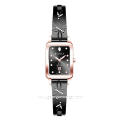 BONIA BNB10841-2037 Women's Watches Black Rosegold Stainless Steel