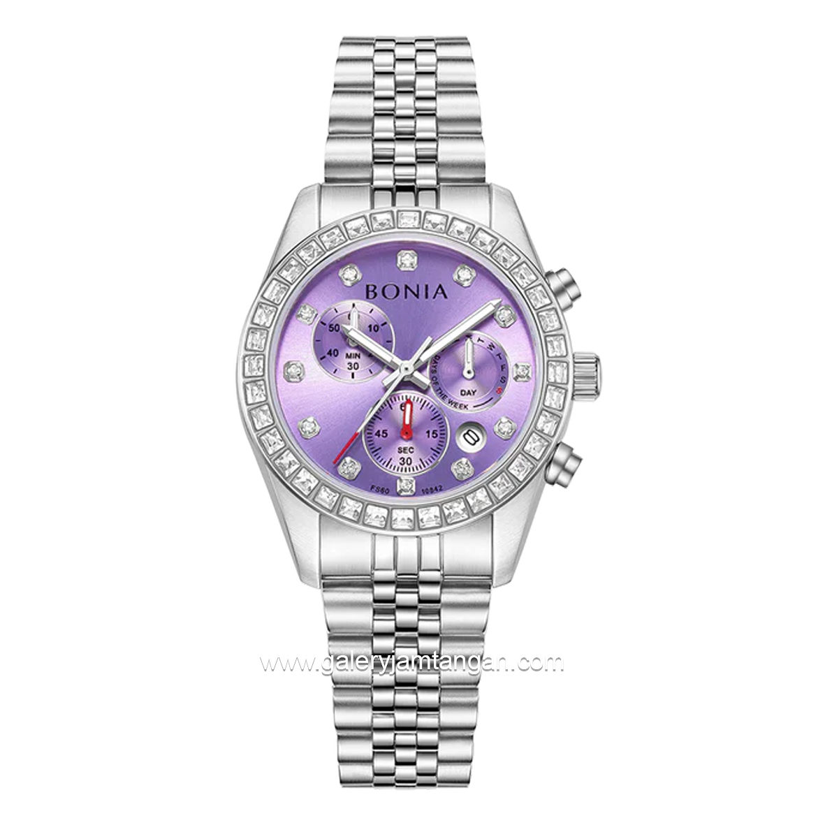 BONIA BNB10842-2307S Silver Dial Purple Stainless Steel