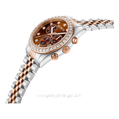 BONIA BNB10842-2647S Silver Rosegold Dial Brown Stainless Steel
