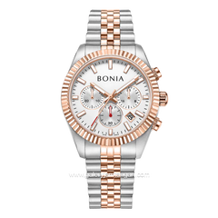 BONIA BNB10845-1612C Chronograph Silver Rosegold Stainless Steel