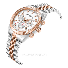 BONIA BNB10845-1612C Chronograph Silver Rosegold Stainless Steel