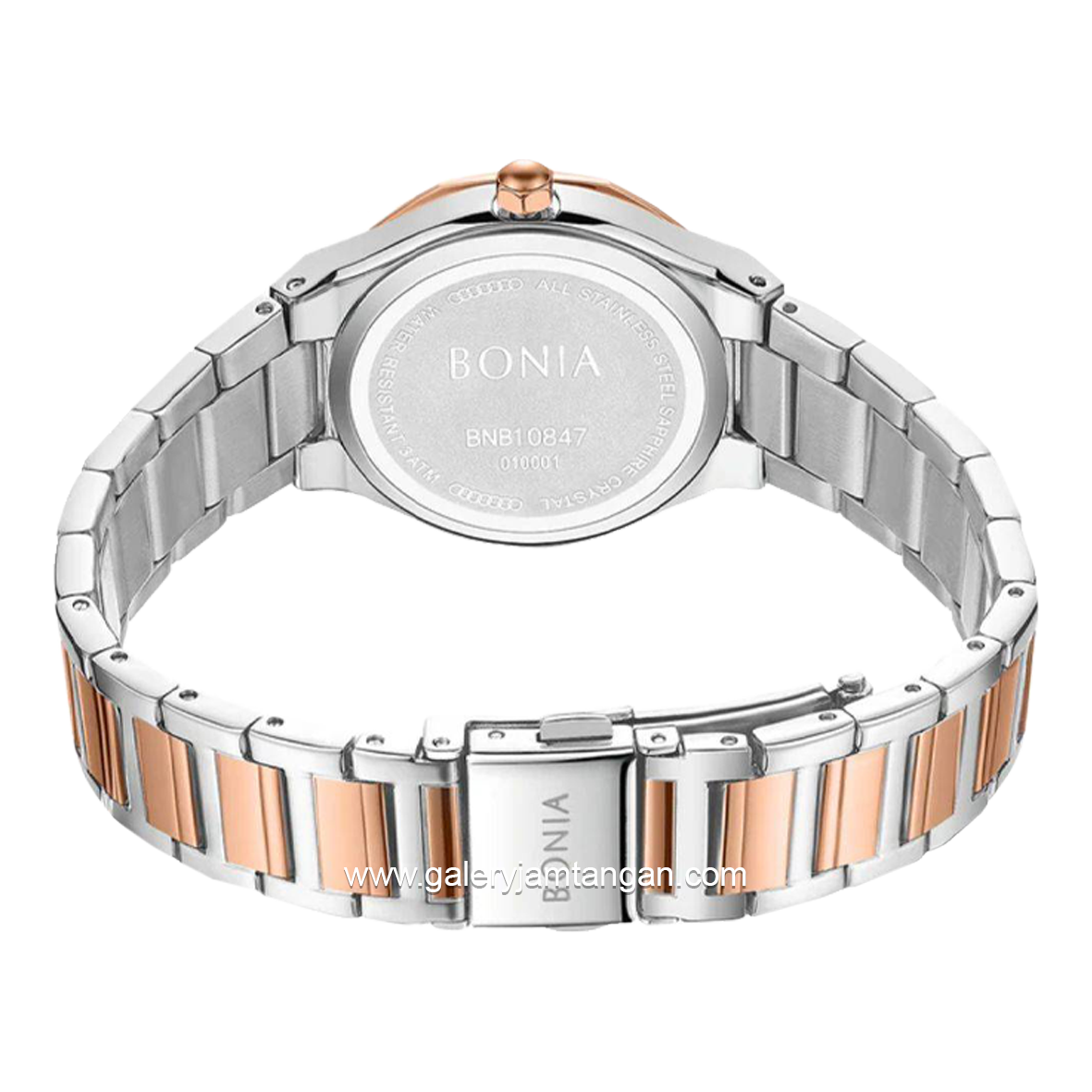 BONIA BNB10847-2679 Silver Rosegold Stainless Steel