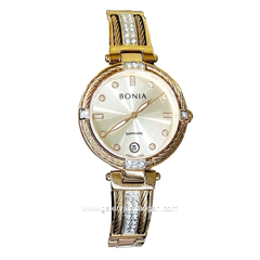BONIA BNB10850-2567S Gold Dial White Stainless Steel