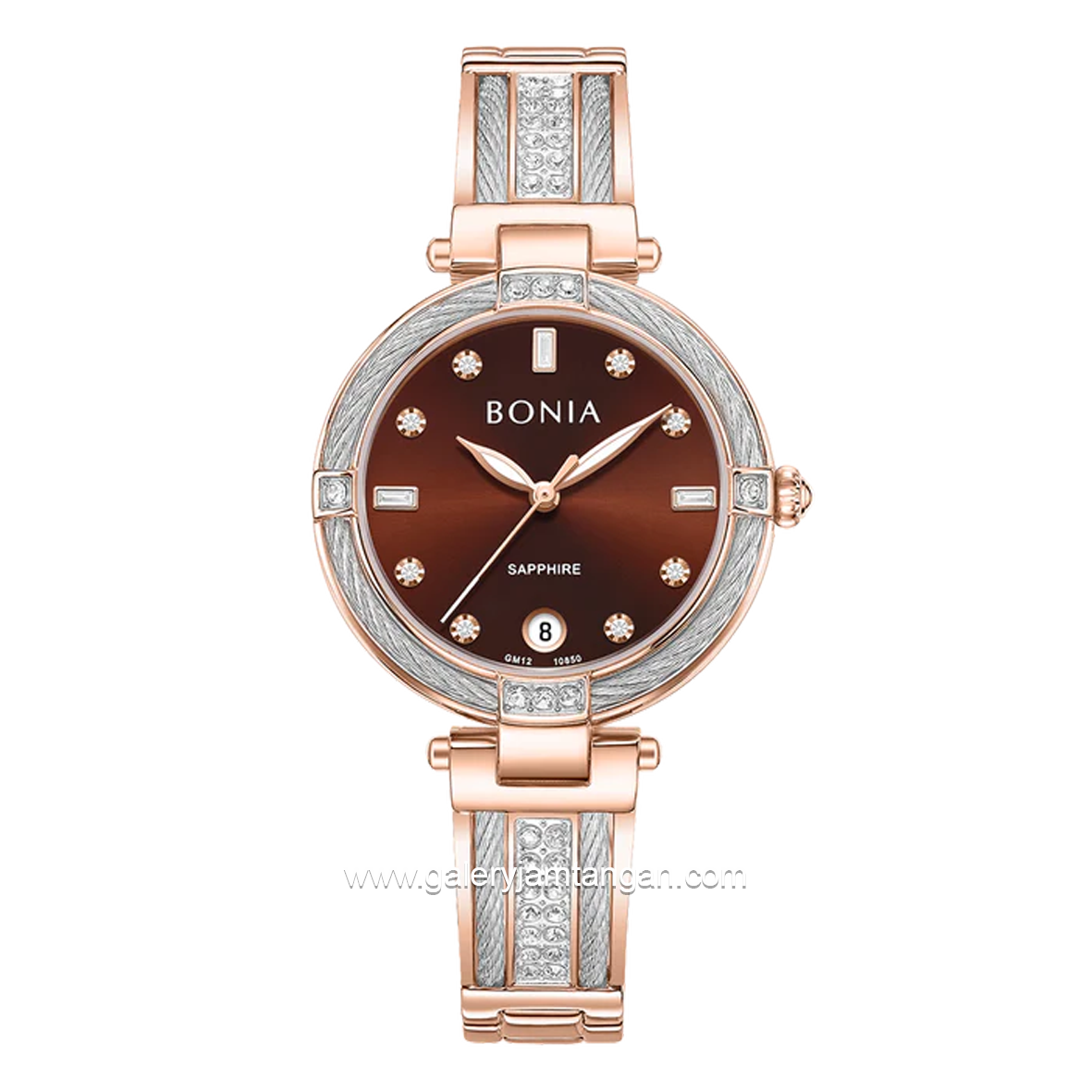 BONIA BNB10850-2647S Rosegold Dial Brown Stainless Steel