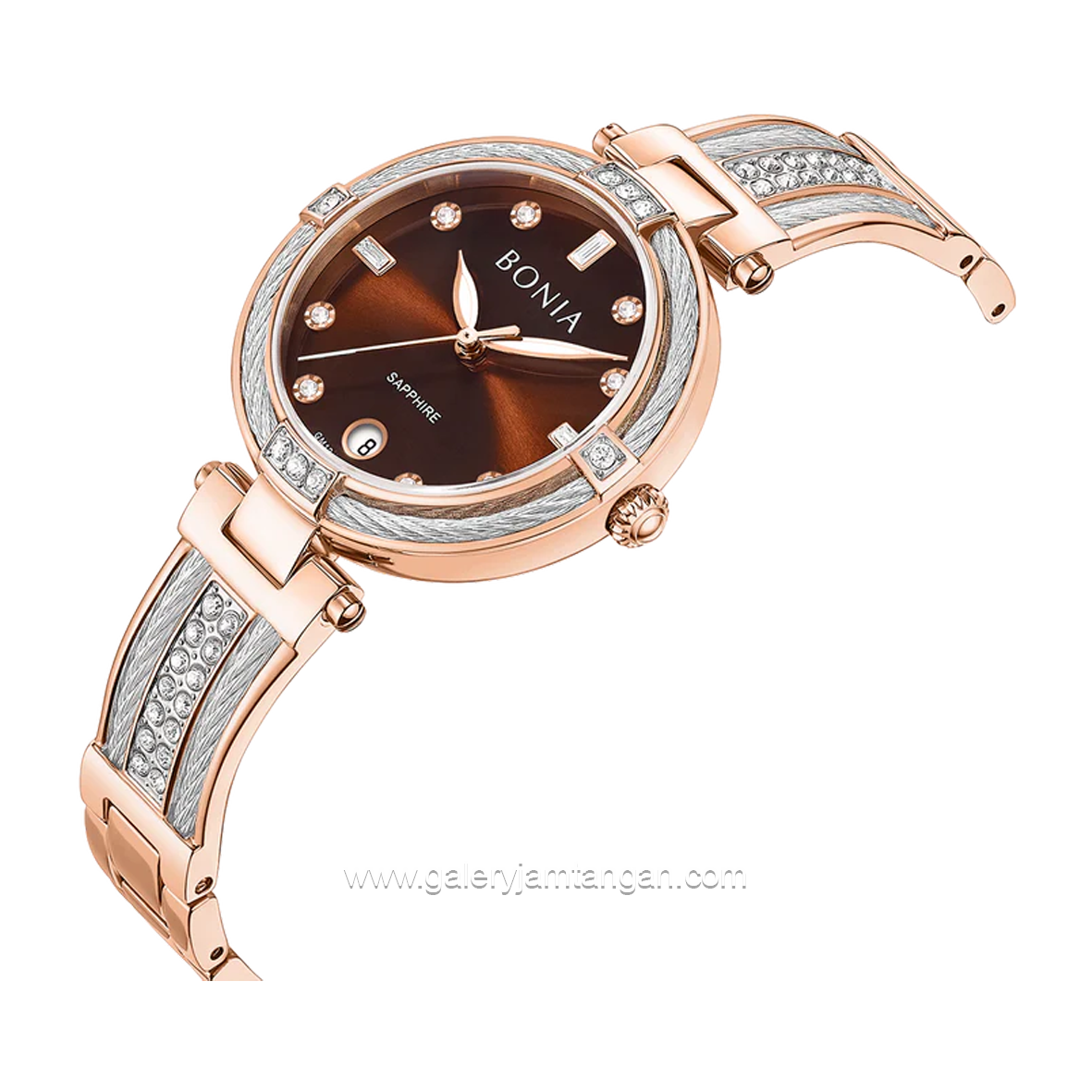 BONIA BNB10850-2647S Rosegold Dial Brown Stainless Steel