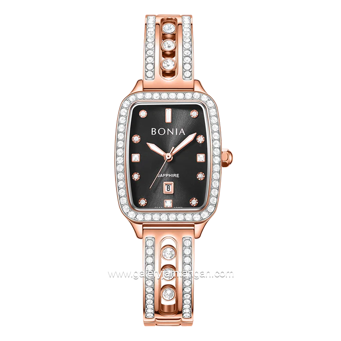 BONIA BNB10853-2537S Rosegold Dial Black Stainless Steel