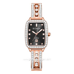 BONIA BNB10853-2537S Rosegold Dial Black Stainless Steel