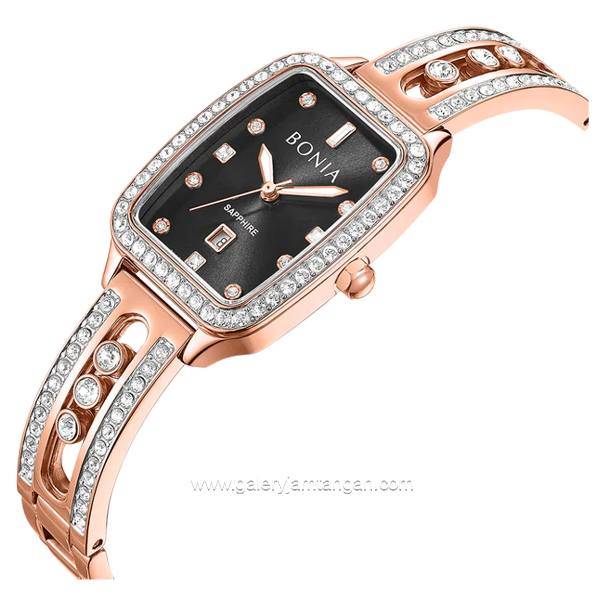 BONIA BNB10853-2537S Rosegold Dial Black Stainless Steel