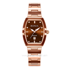 BONIA BNB10856-2547 Rosegold Dial Brown Stainless Steel