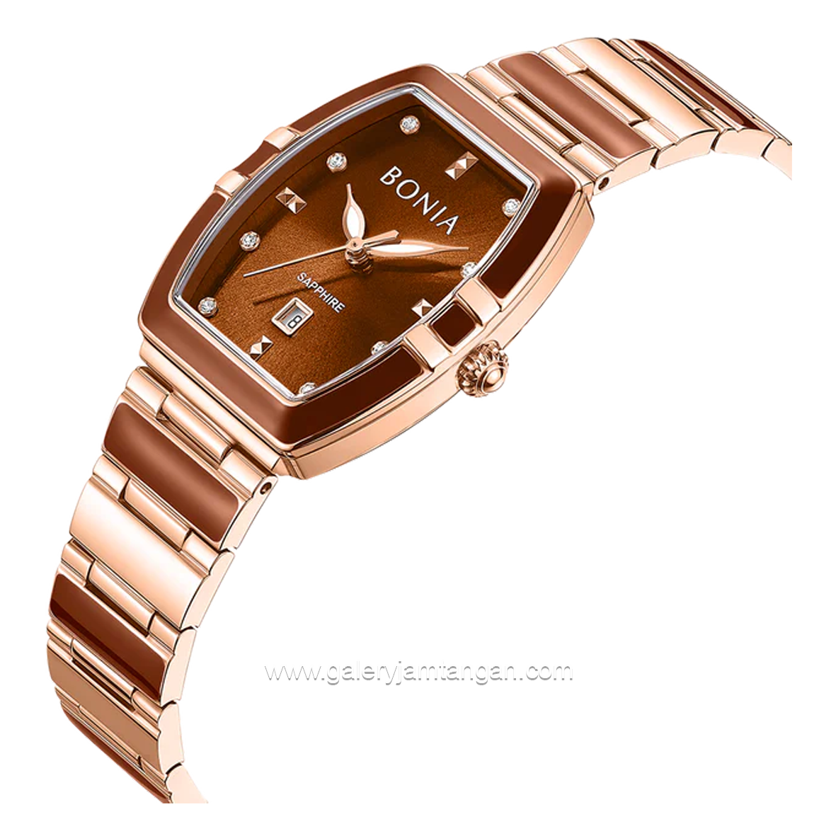 BONIA BNB10856-2547 Rosegold Dial Brown Stainless Steel