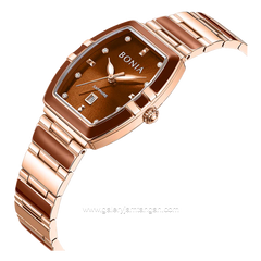 BONIA BNB10856-2547 Rosegold Dial Brown Stainless Steel