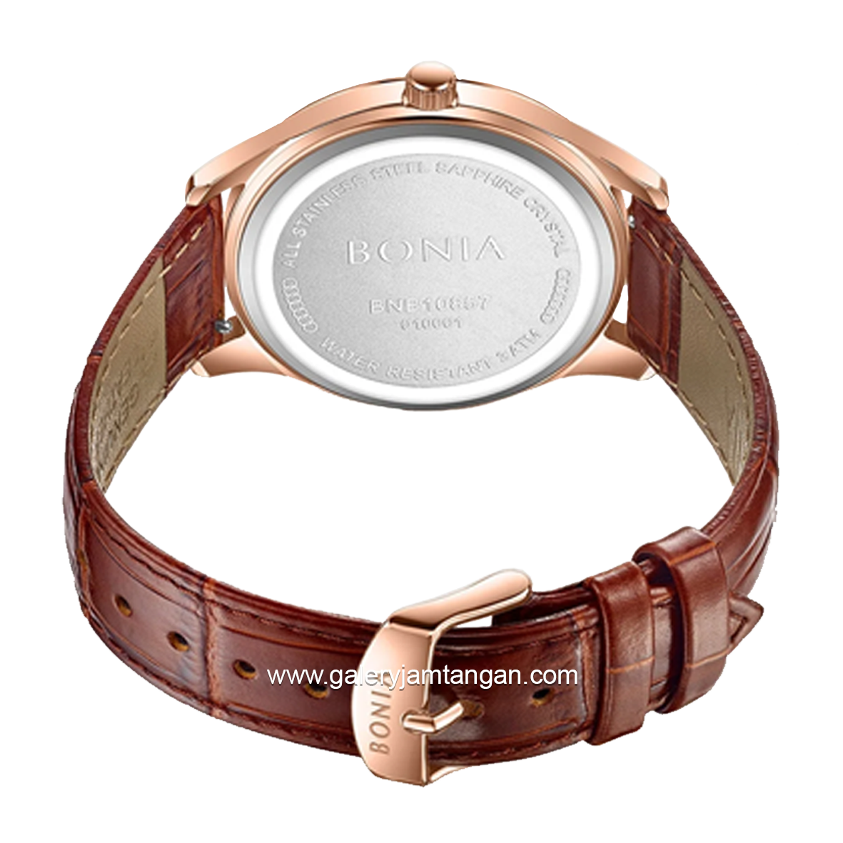 BONIA BNB10857-1542 Brown Rosegold Leather Strap
