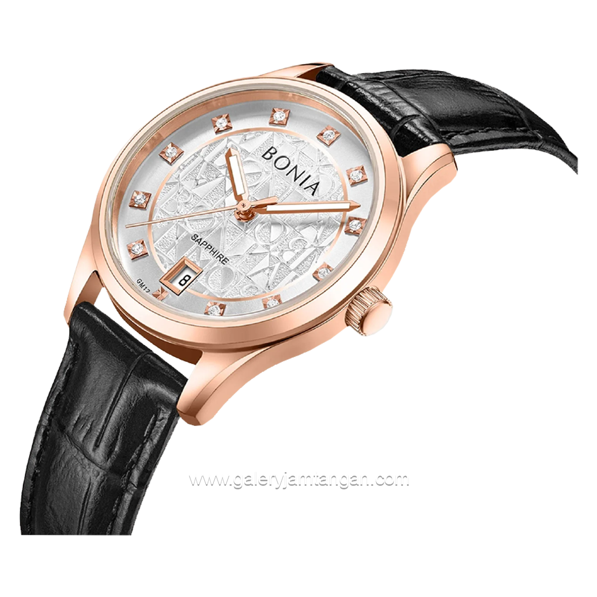 BONIA BNB10857-2517 Black Rosegold Leather Strap