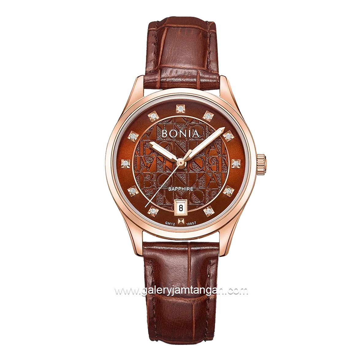 BONIA BNB10857-2547 Brown Rosegold Leather Strap