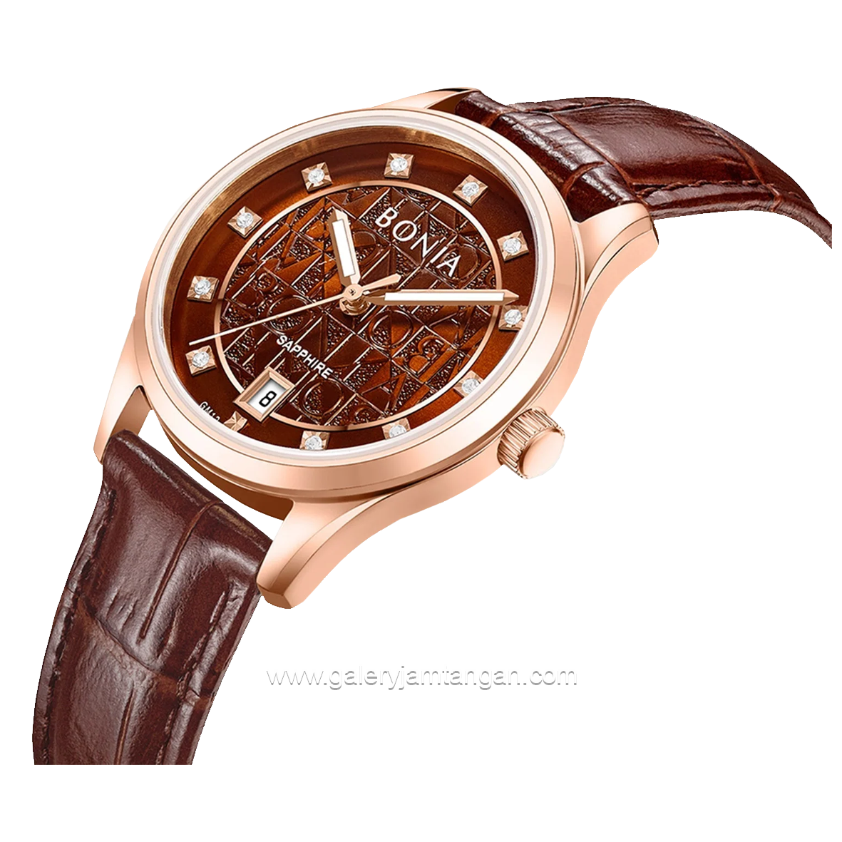 BONIA BNB10857-2547 Brown Rosegold Leather Strap