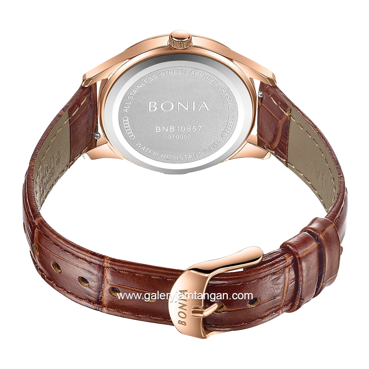 BONIA BNB10857-2547 Brown Rosegold Leather Strap
