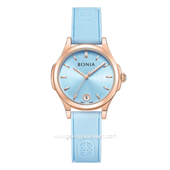 BONIA BNB10868-2582 Women's Watches Blue Rosegold Silicone Strap