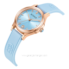 BONIA BNB10868-2582 Women's Watches Blue Rosegold Silicone Strap