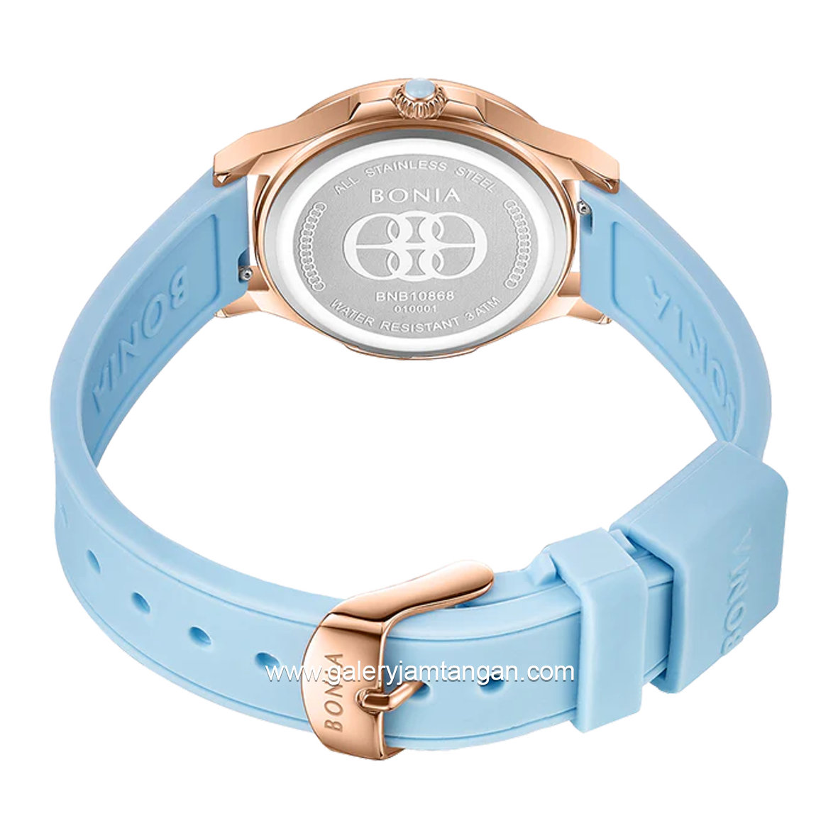 BONIA BNB10868-2582 Women's Watches Blue Rosegold Silicone Strap