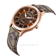 BONIA BNB10877-1543 Monogram Sapphire Crystal Genuine Leather